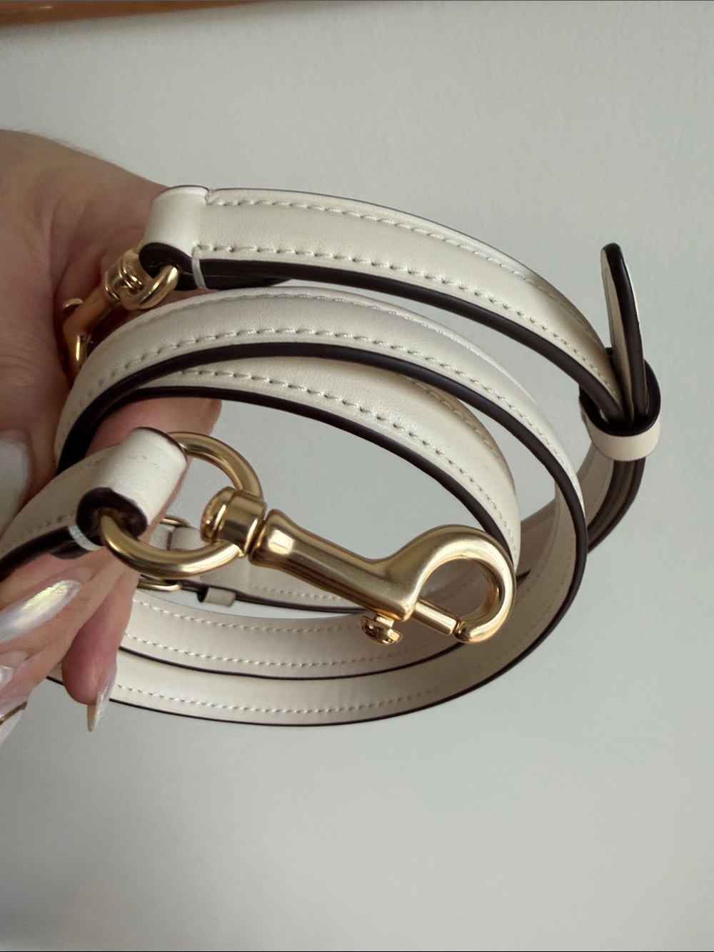 Coach Cream Leather Strap with Gold Hardware
